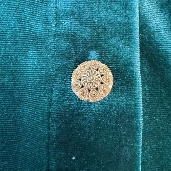 Soft Surroundings Emerald Green Velvet Long Sleeve Button Down Tunic C25 - Picture 4 of 6